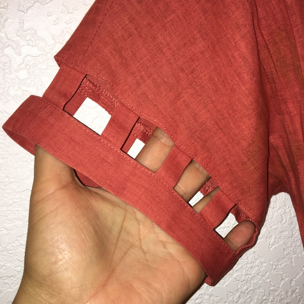 Vintage 1950s Cotton Dress Rust SZ: Small - Picture 2 of 14